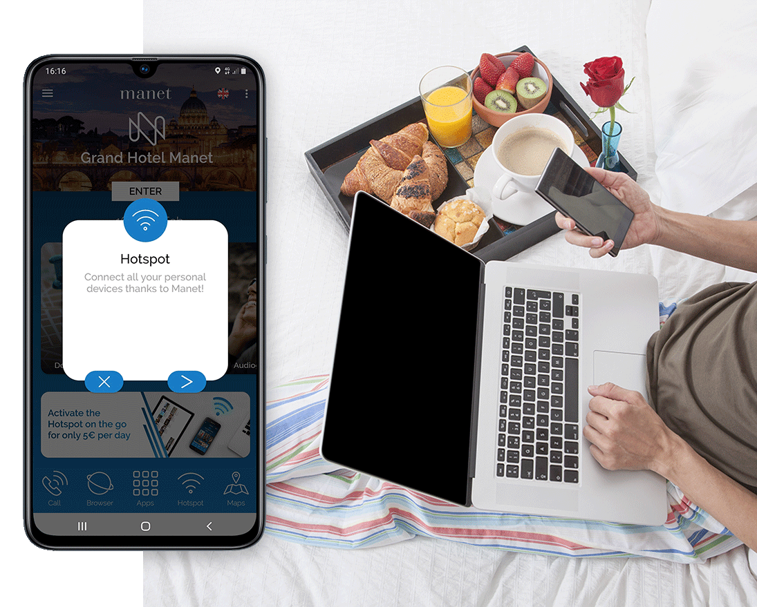 La funzione premium Hotspot sui dispositivi Manet per collegare i propri dispositivi personali