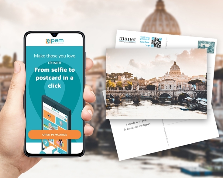 Manet è partner di PEM per la creazione e l'invio di cartoline cartacee dai dispositivi Manet
