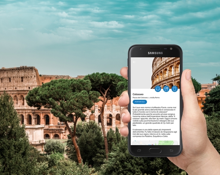 Guida turistica del Colosseo su dispositivo Manet
